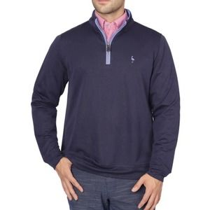 Tailorbyrd Solid & Mélange Modal Blend Quarter Zip Pullover Navy Size M New